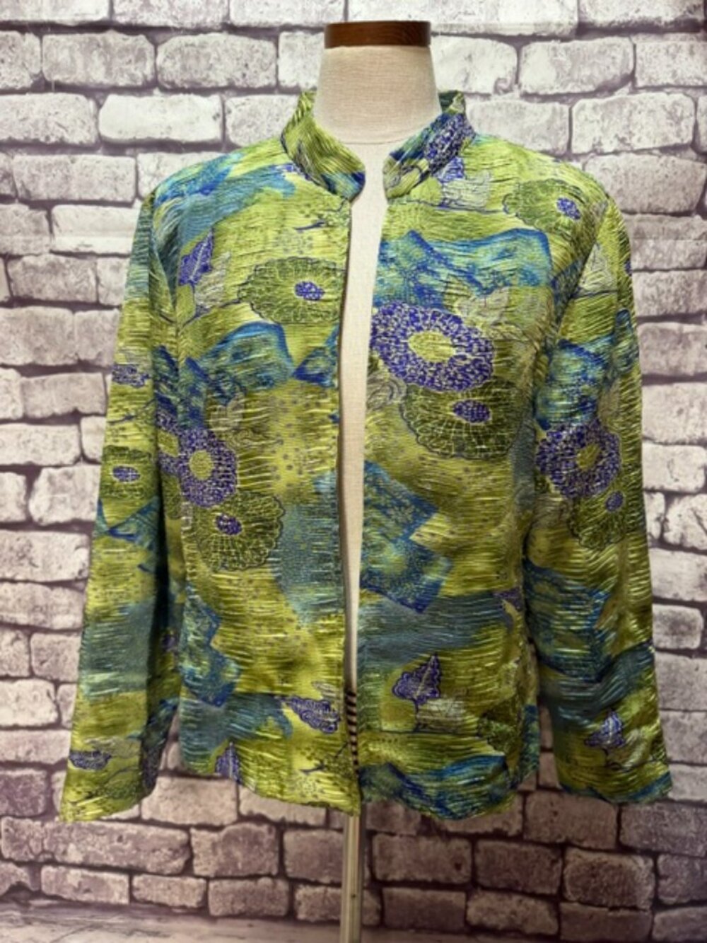 Analogy Blue & Green Long Sleeve Jacket Size XL